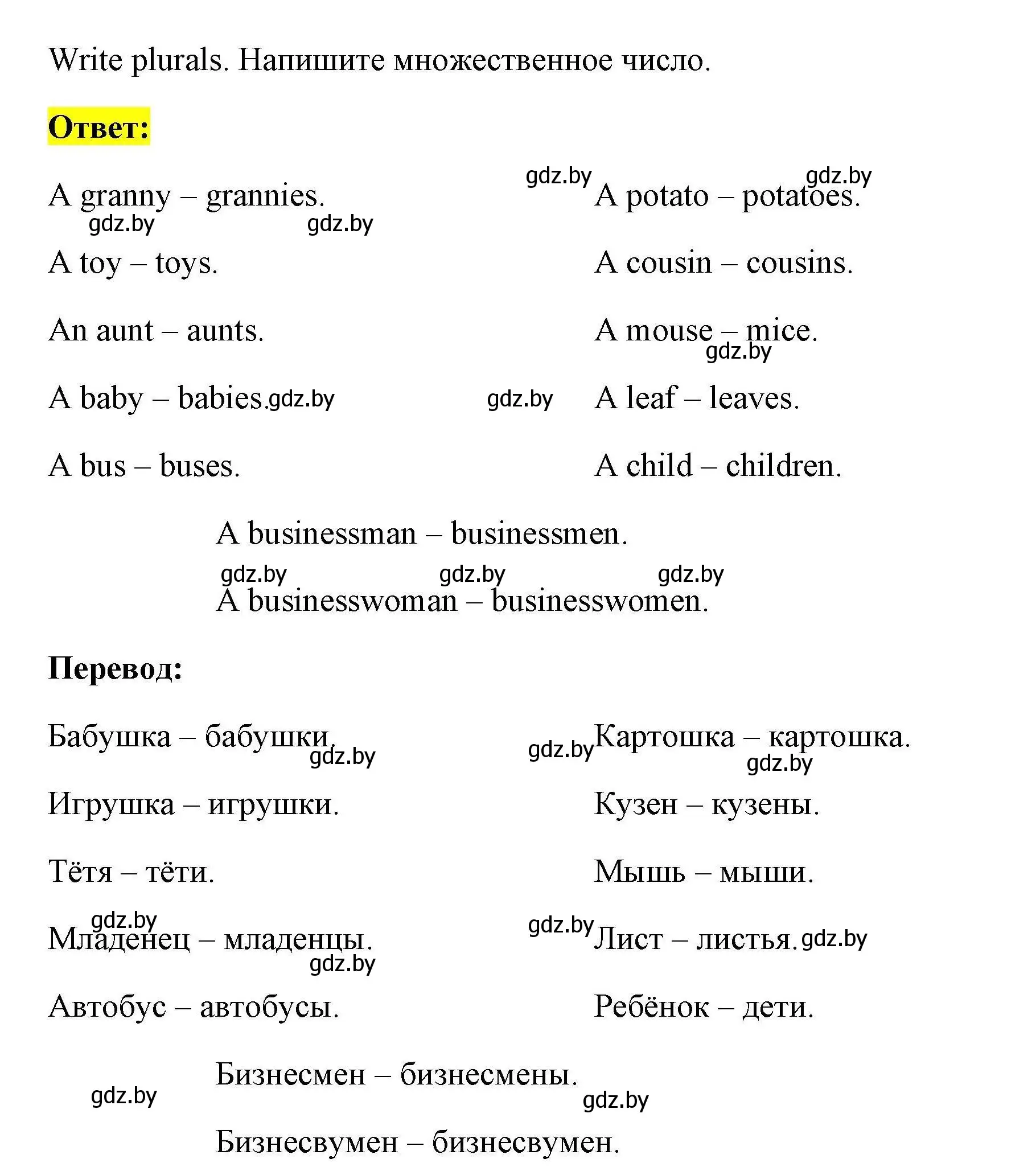 Решение номер 1 (страница 33) гдз по английскому языку 4 класс Севрюкова, практикум по грамматике