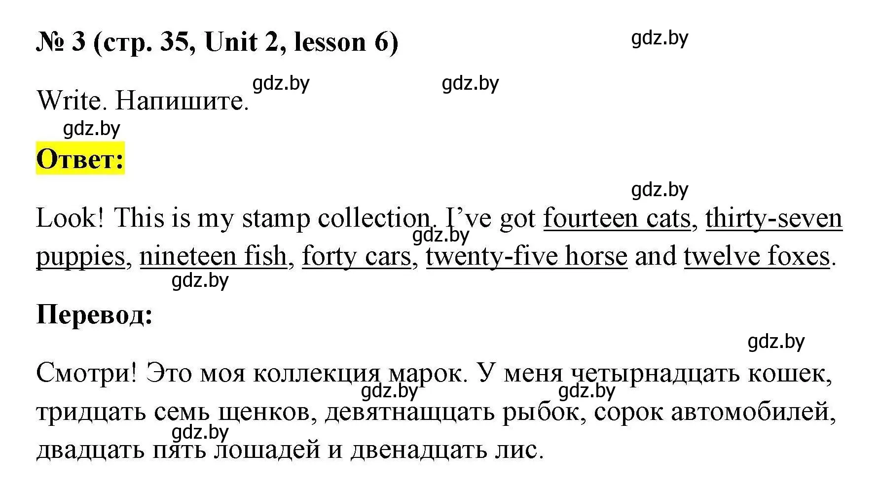 Решение номер 3 (страница 35) гдз по английскому языку 4 класс Севрюкова, практикум по грамматике