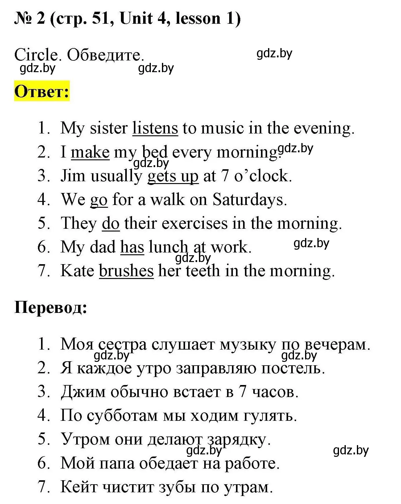 Решение номер 2 (страница 51) гдз по английскому языку 4 класс Севрюкова, практикум по грамматике