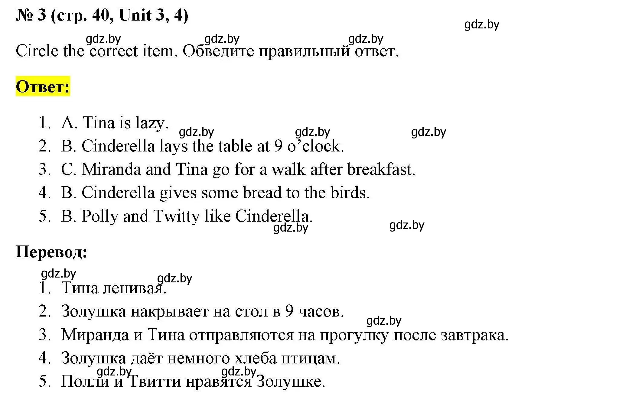 Решение номер 3 (страница 40) гдз по английскому языку 4 класс Севрюкова, тесты