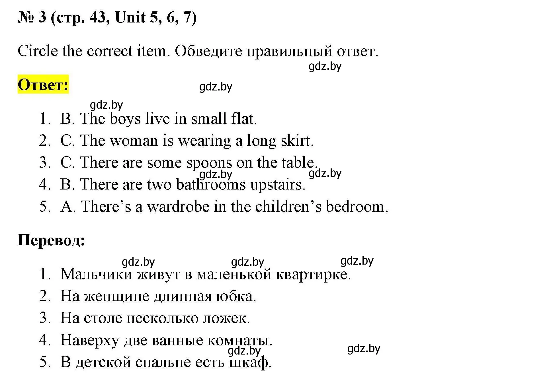 Решение номер 3 (страница 43) гдз по английскому языку 4 класс Севрюкова, тесты