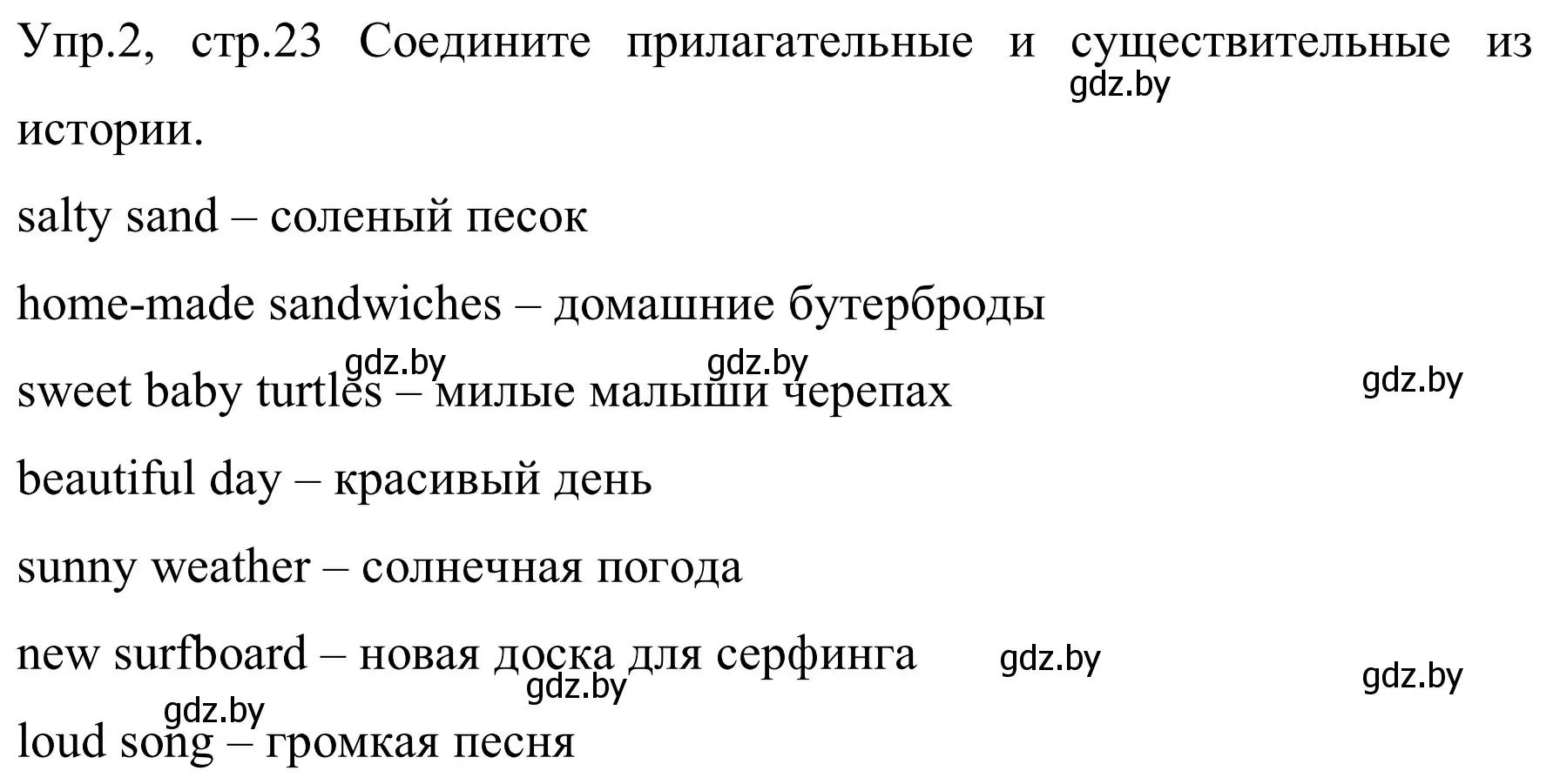 Решение номер 2 (страница 23) гдз по английскому языку 5 класс Демченко, Севрюкова, рабочая тетрадь 1 часть