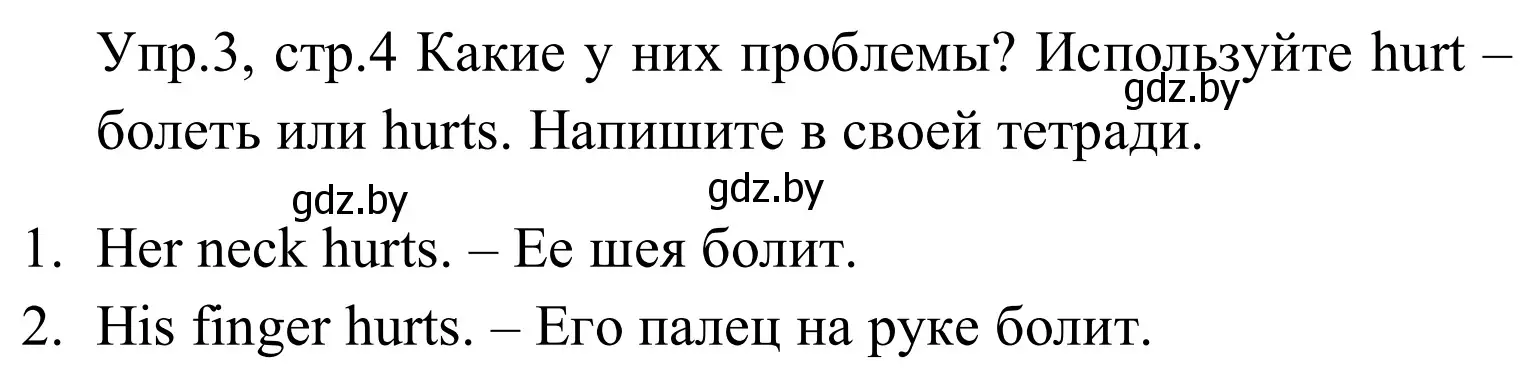 Решение номер 3 (страница 4) гдз по английскому языку 5 класс Демченко, Севрюкова, рабочая тетрадь 2 часть