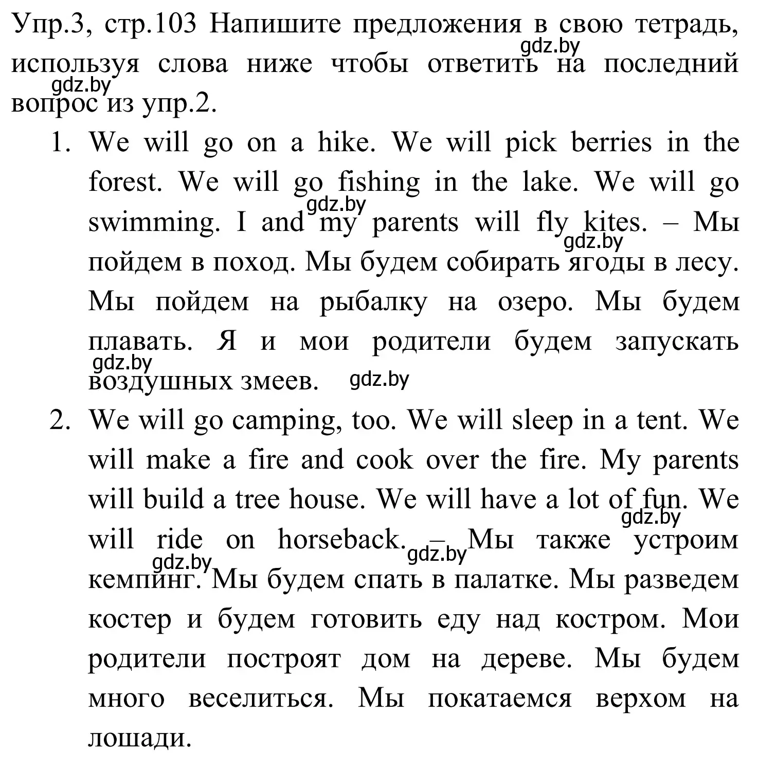 Решение номер 3 (страница 103) гдз по английскому языку 5 класс Демченко, Севрюкова, рабочая тетрадь 2 часть