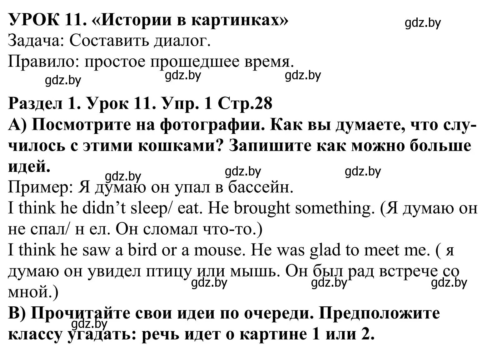 Решение номер 1 (страница 28) гдз по английскому языку 5 класс Демченко, Севрюкова, учебник 1 часть