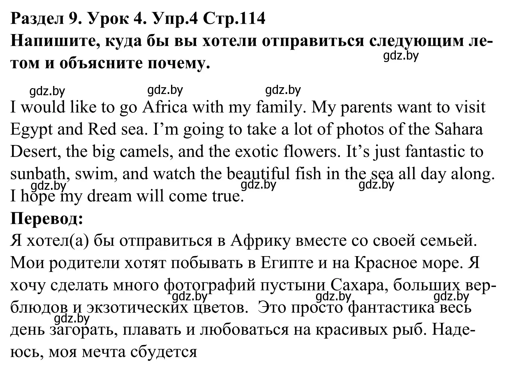 Решение номер 4 (страница 114) гдз по английскому языку 5 класс Демченко, Севрюкова, учебник 2 часть