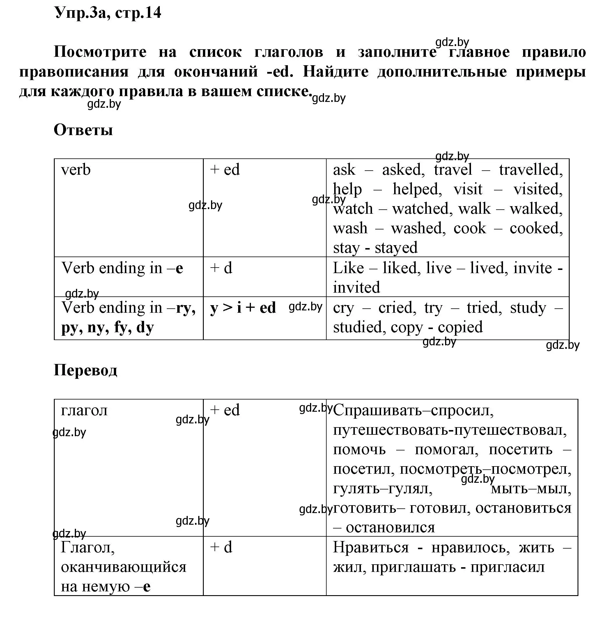 Решение 2. номер 3 (страница 14) гдз по английскому языку 5 класс Демченко, Севрюкова, учебник 1 часть