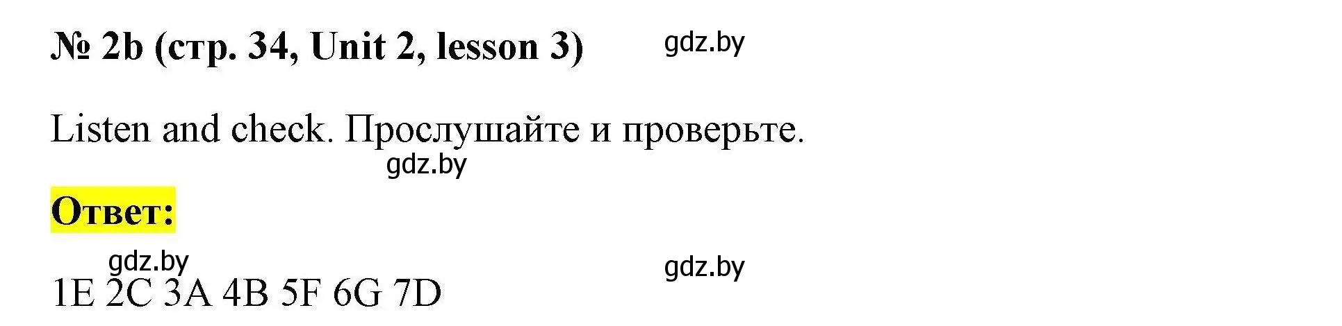 Решение номер 2b (страница 34) гдз по английскому языку 5 класс Лапицкая, Калишевич, рабочая тетрадь 1 часть