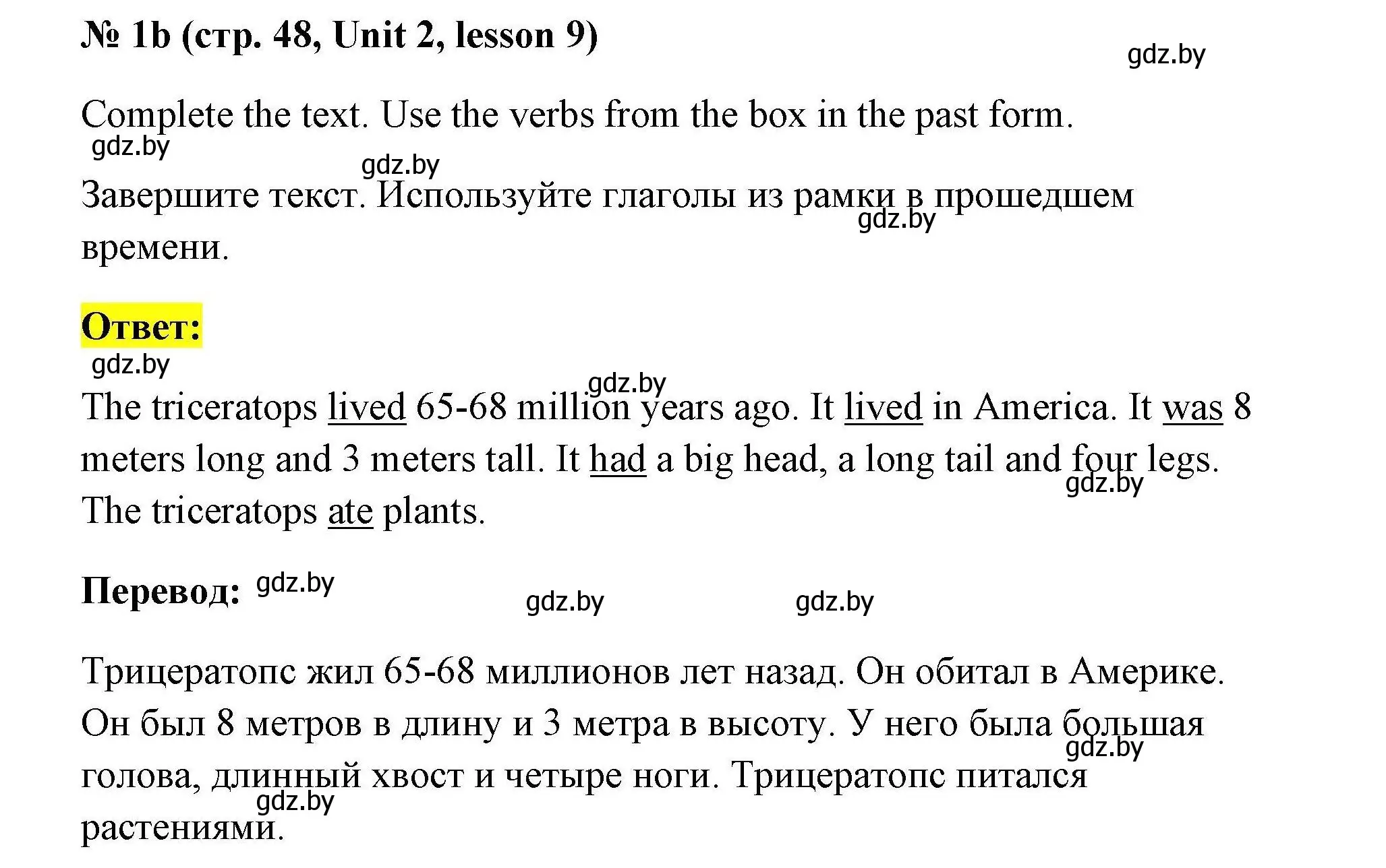 Решение номер 2 (страница 48) гдз по английскому языку 5 класс Лапицкая, Калишевич, рабочая тетрадь 1 часть