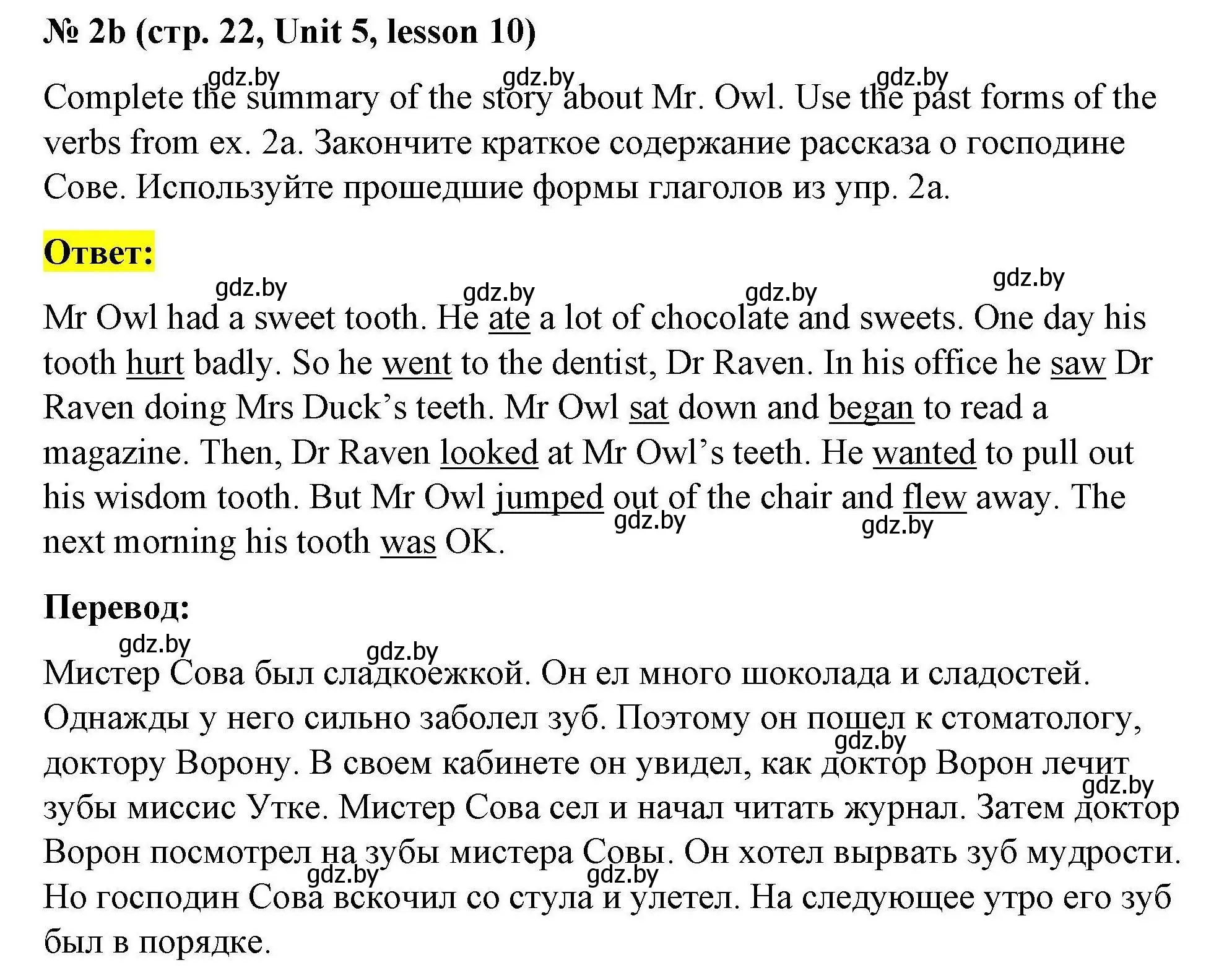 Решение номер 2b (страница 22) гдз по английскому языку 5 класс Лапицкая, Калишевич, рабочая тетрадь 2 часть