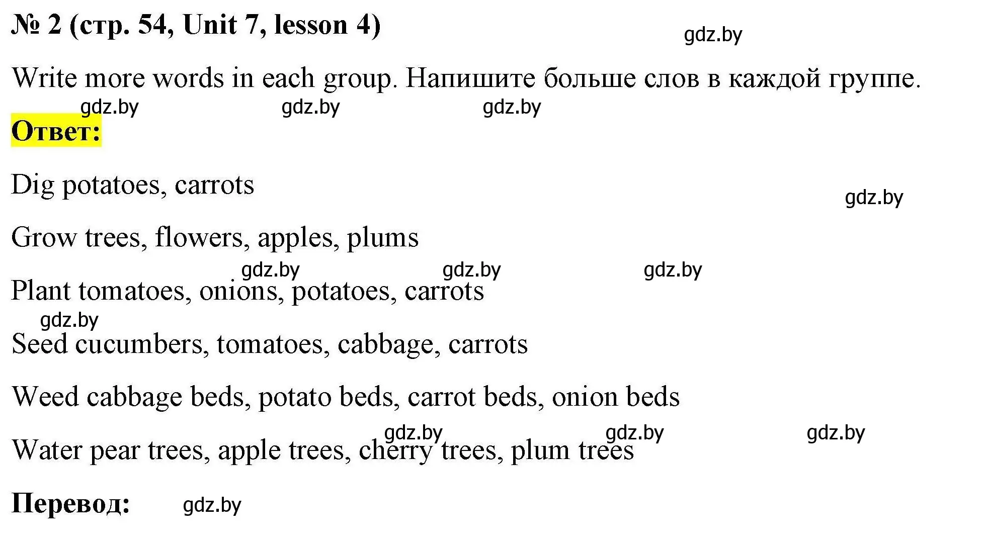 Решение номер 2 (страница 54) гдз по английскому языку 5 класс Лапицкая, Калишевич, рабочая тетрадь 2 часть