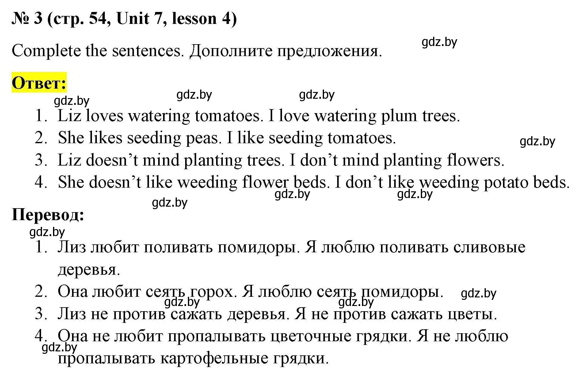 Решение номер 3 (страница 54) гдз по английскому языку 5 класс Лапицкая, Калишевич, рабочая тетрадь 2 часть