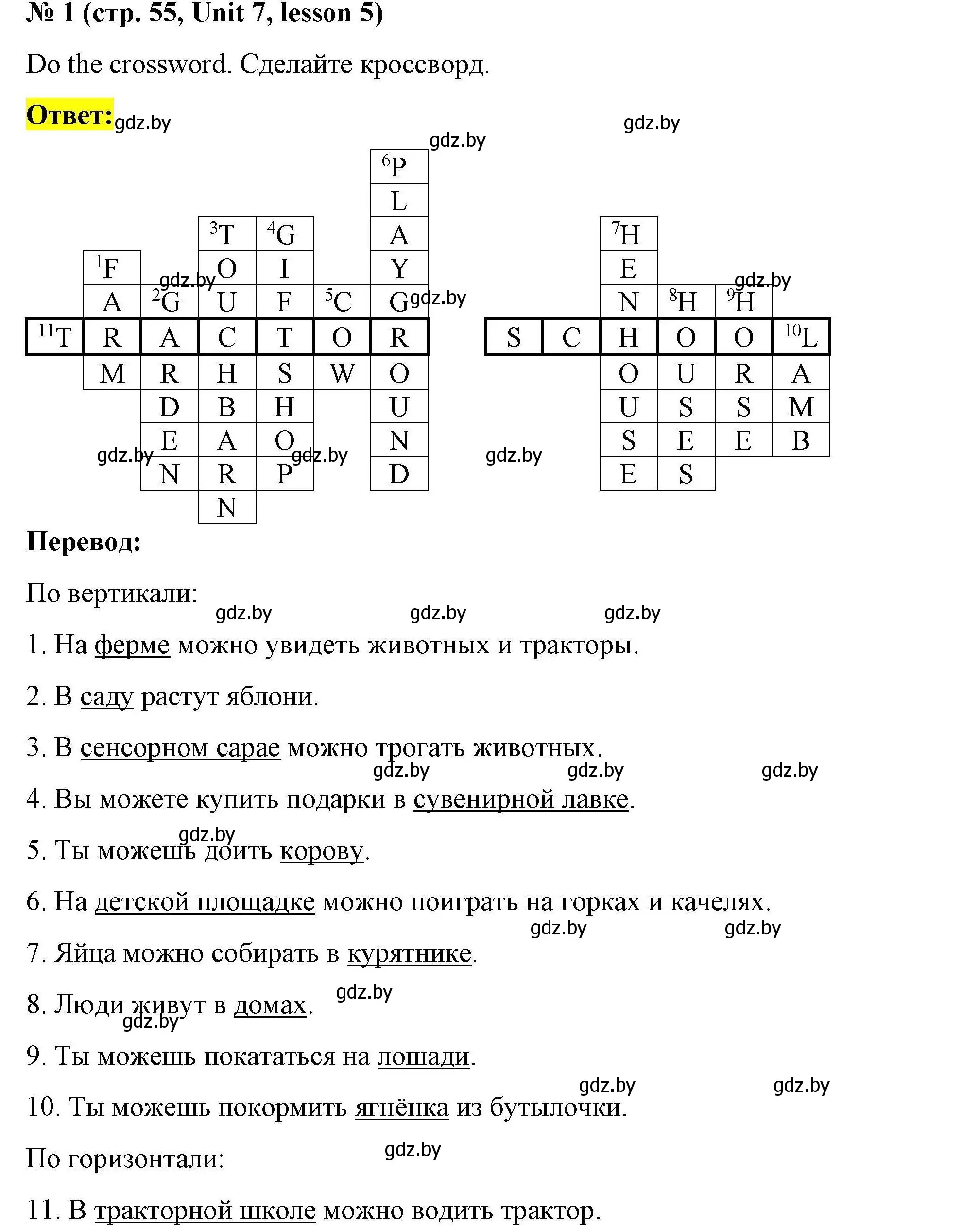 Решение номер 1 (страница 55) гдз по английскому языку 5 класс Лапицкая, Калишевич, рабочая тетрадь 2 часть