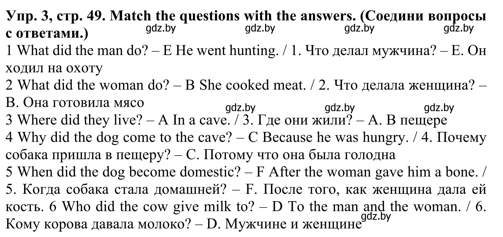 Решение номер 3 (страница 49) гдз по английскому языку 5 класс Лапицкая, Калишевич, учебник 1 часть