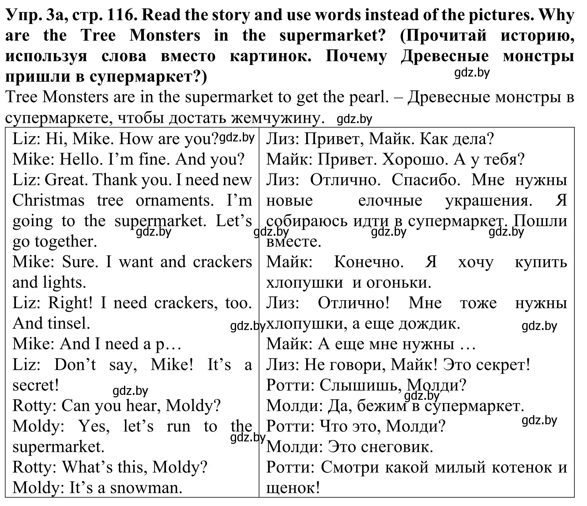 Решение номер 3 (страница 116) гдз по английскому языку 5 класс Лапицкая, Калишевич, учебник 1 часть