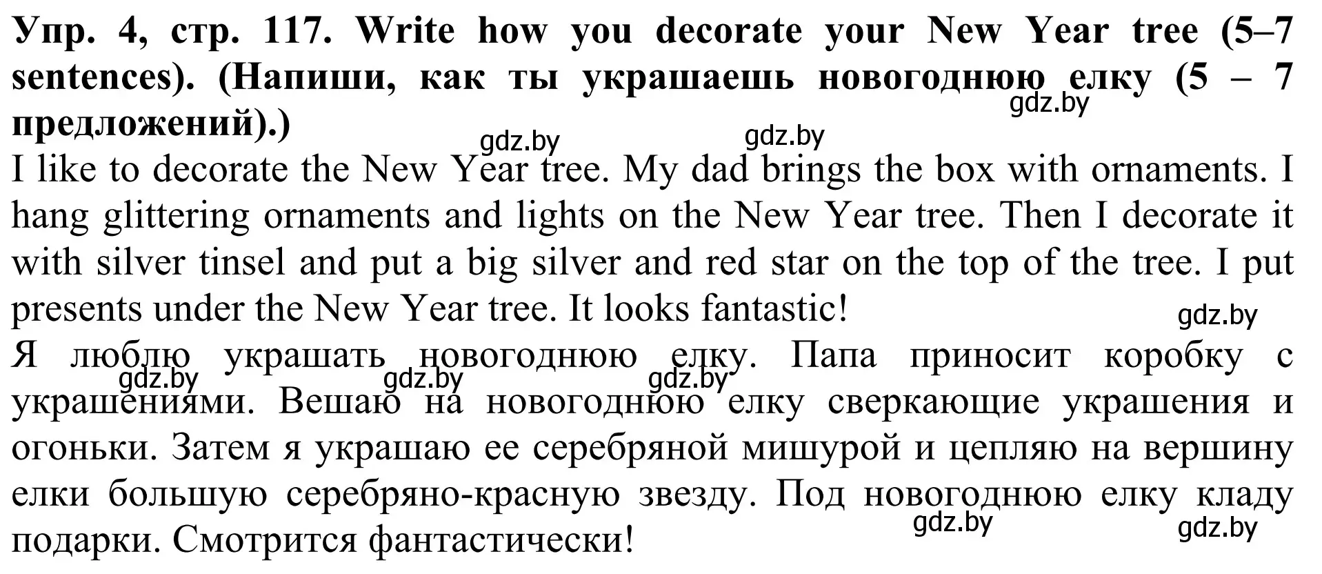 Решение номер 4 (страница 117) гдз по английскому языку 5 класс Лапицкая, Калишевич, учебник 1 часть