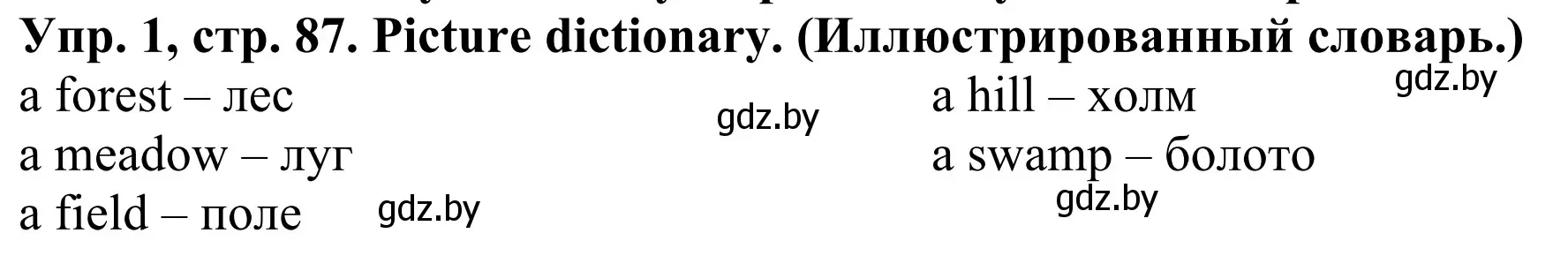 Решение номер 1 (страница 87) гдз по английскому языку 5 класс Лапицкая, Калишевич, учебник 2 часть