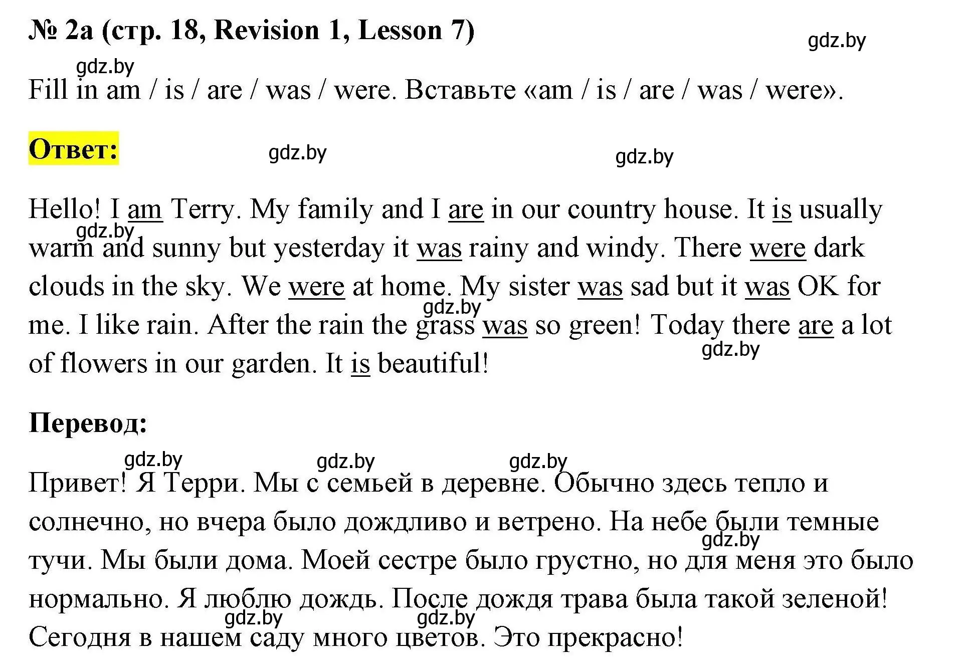 Решение номер 2a (страница 18) гдз по английскому языку 5 класс Севрюкова, практикум по грамматике