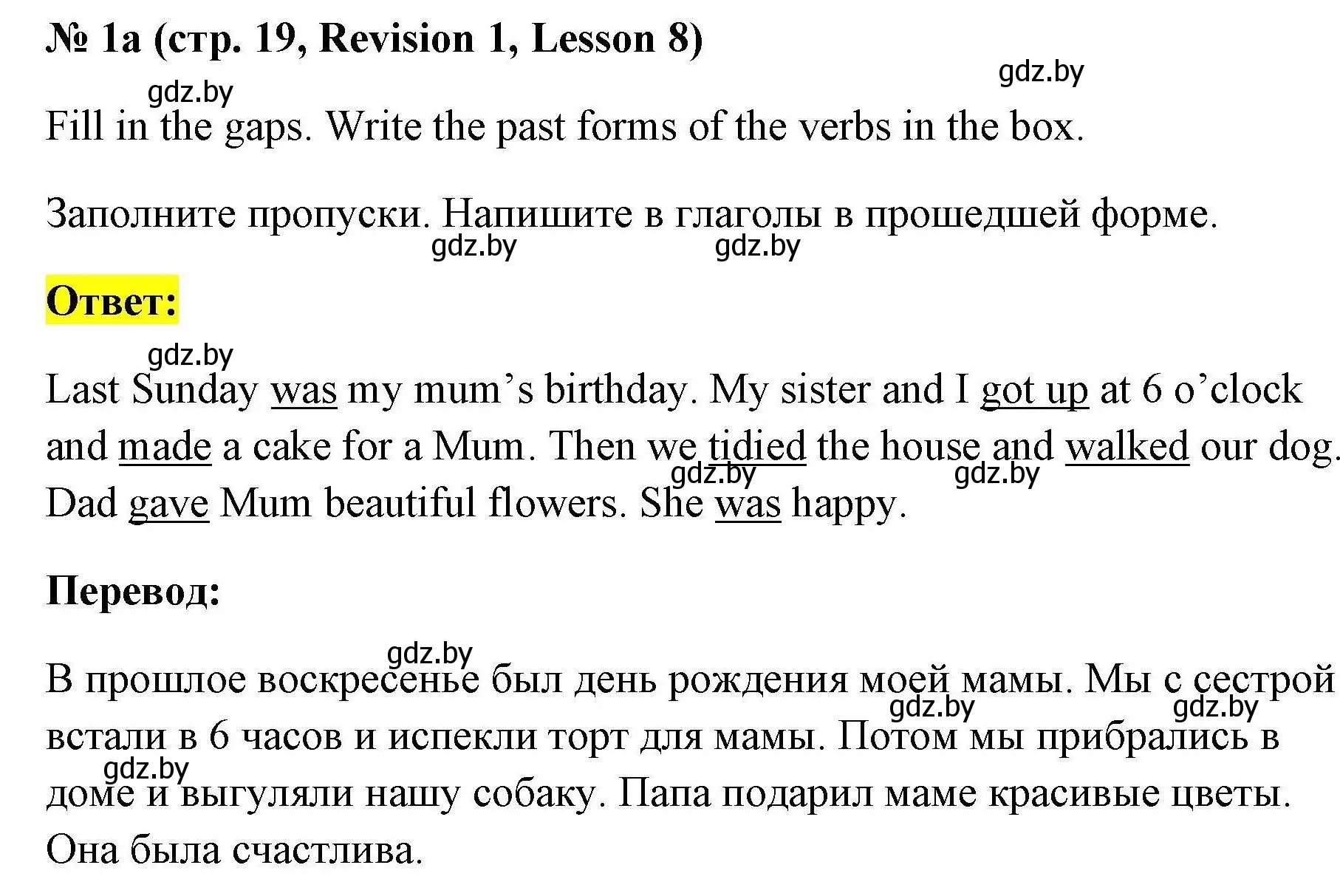 Решение номер 1a (страница 19) гдз по английскому языку 5 класс Севрюкова, практикум по грамматике