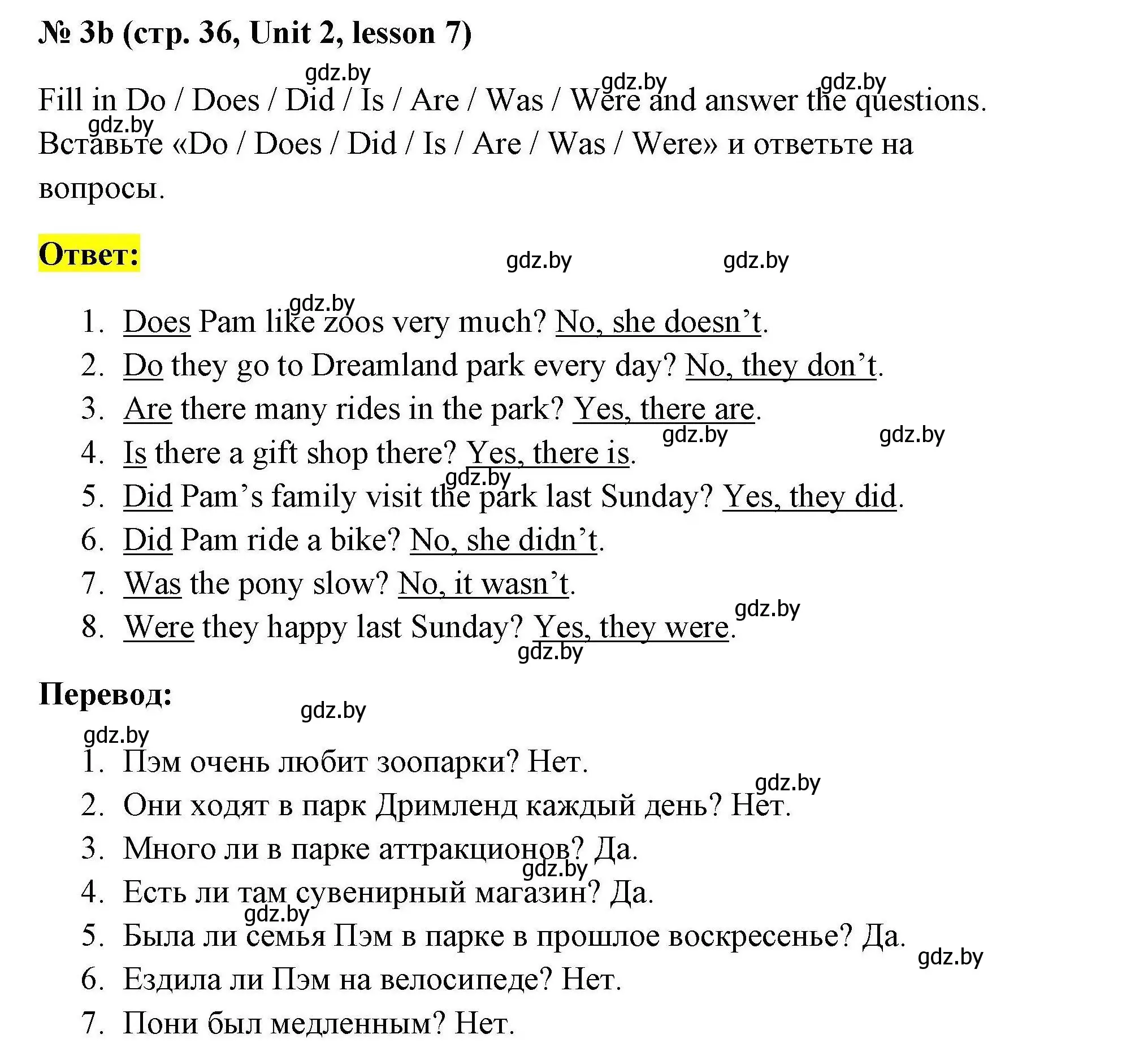 Решение номер 3b (страница 36) гдз по английскому языку 5 класс Севрюкова, практикум по грамматике