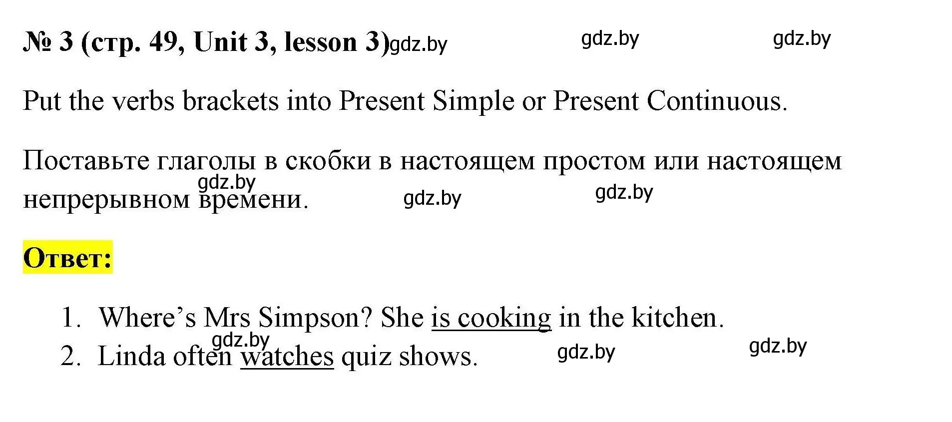 Решение номер 3 (страница 49) гдз по английскому языку 5 класс Севрюкова, практикум по грамматике