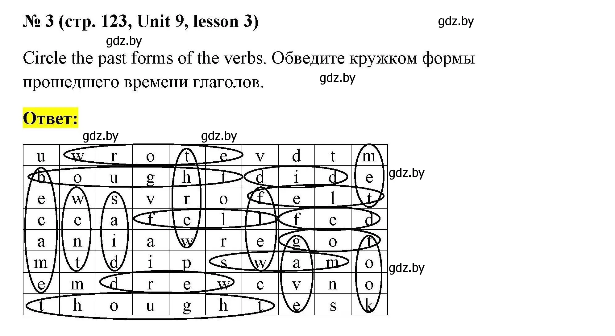 Решение номер 3 (страница 123) гдз по английскому языку 5 класс Севрюкова, практикум по грамматике