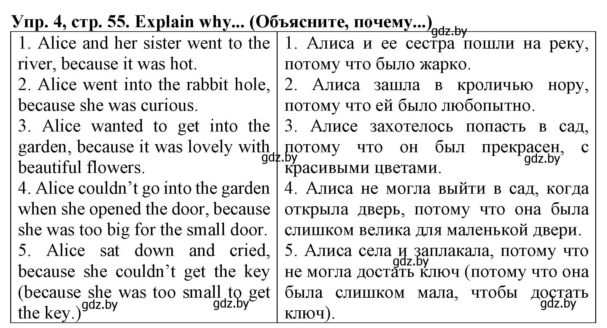 Решение номер 4 (страница 55) гдз по английскому языку 6 класс Севрюкова, Калишевич, тесты