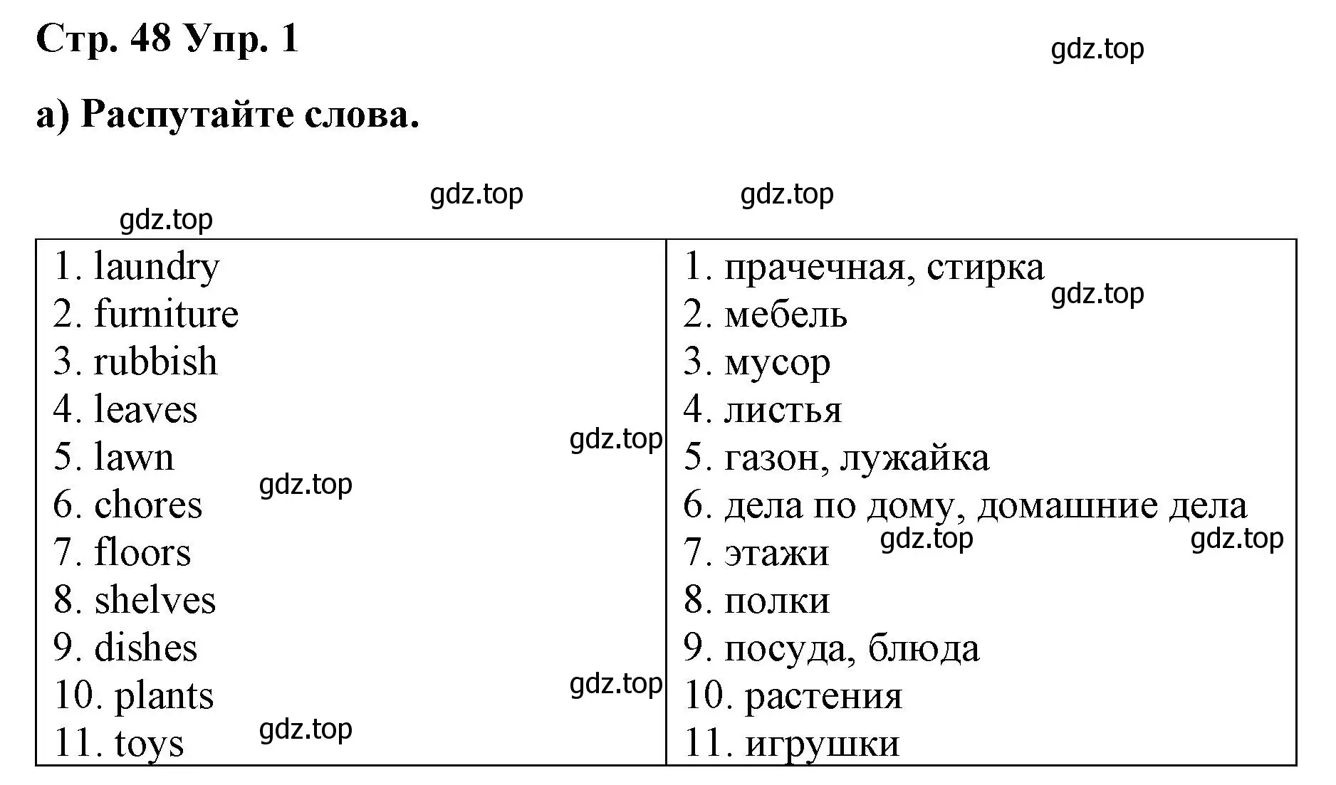 Решение номер 1 (страница 48) гдз по английскому языку 6 класс Демченко, Севрюкова, рабочая тетрадь 1 часть