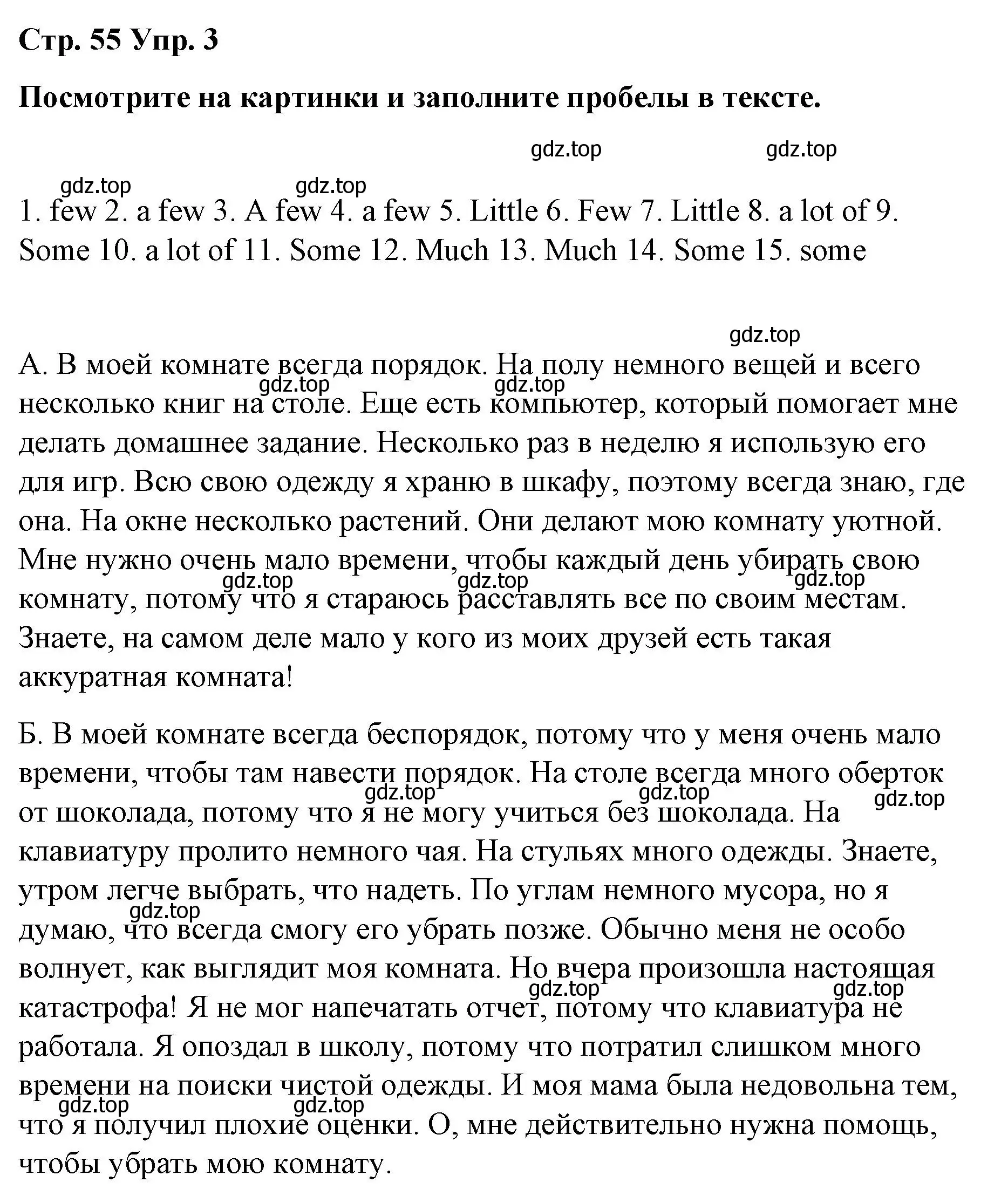 Решение номер 3 (страница 55) гдз по английскому языку 6 класс Демченко, Севрюкова, рабочая тетрадь 1 часть