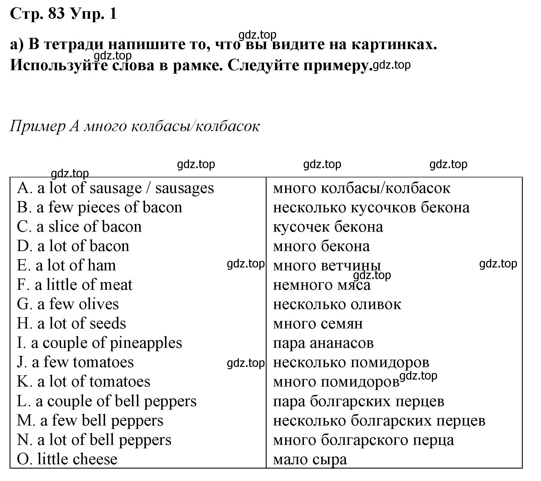 Решение номер 1 (страница 83) гдз по английскому языку 6 класс Демченко, Севрюкова, рабочая тетрадь 1 часть