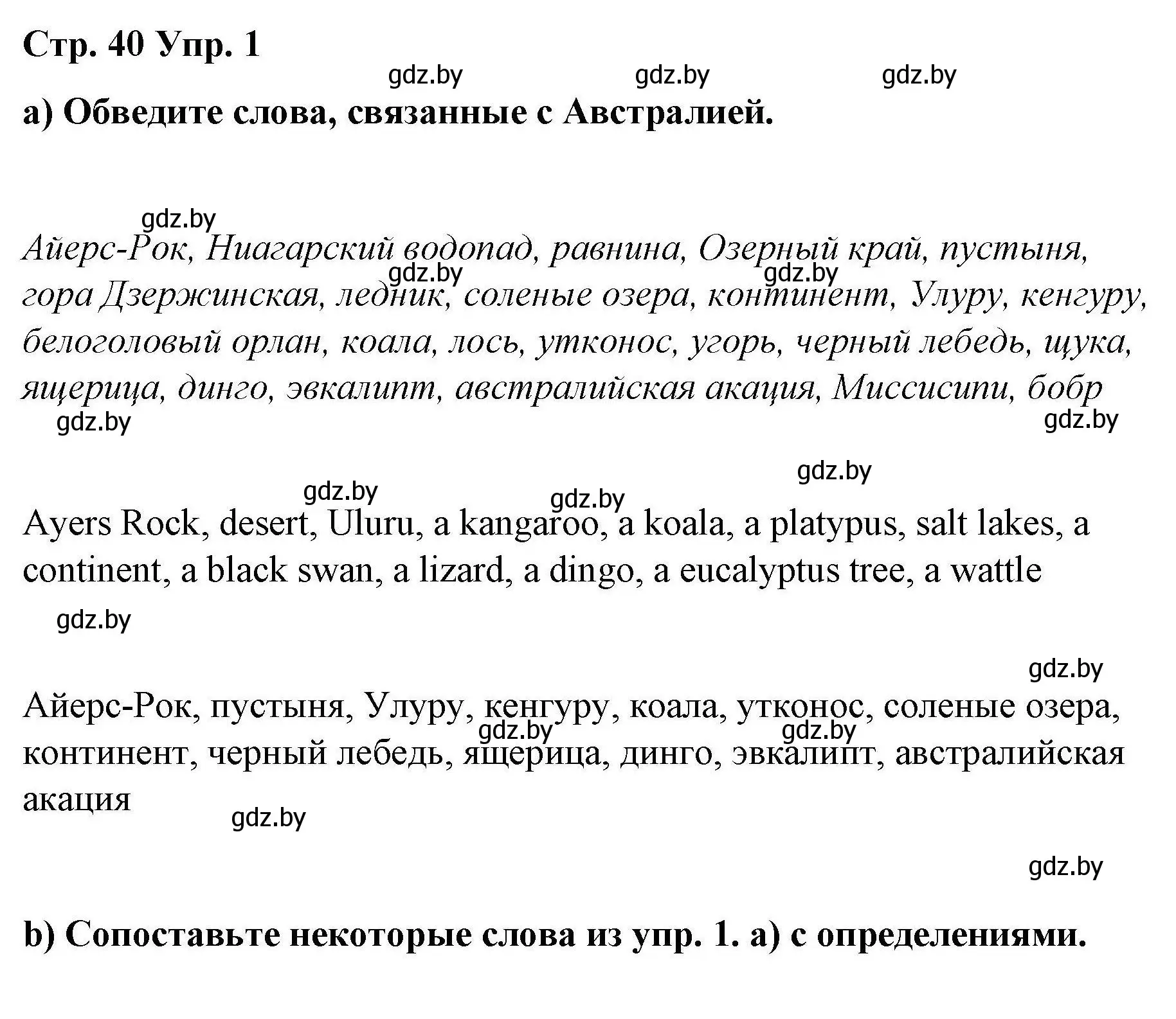 Решение номер 1 (страница 40) гдз по английскому языку 6 класс Демченко, Севрюкова, рабочая тетрадь 2 часть