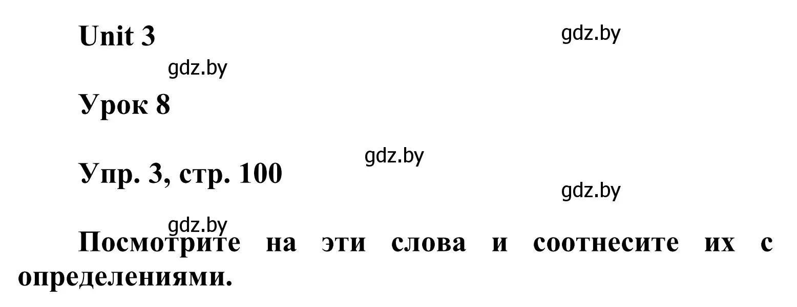 Решение номер 3 (страница 100) гдз по английскому языку 6 класс Демченко, Севрюкова, учебник 1 часть