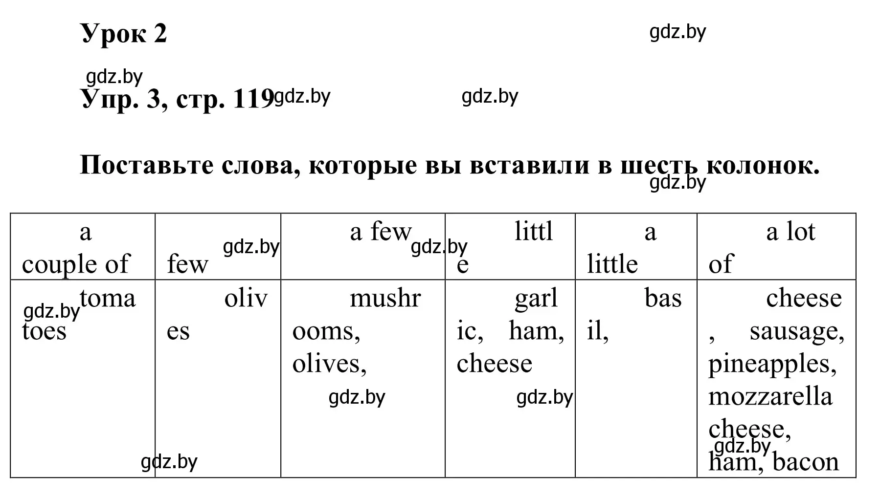 Решение номер 3 (страница 119) гдз по английскому языку 6 класс Демченко, Севрюкова, учебник 1 часть