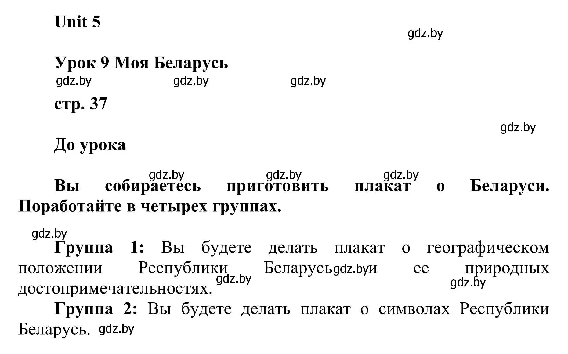 Решение BEFORE THE LESSON (страница 37) гдз по английскому языку 6 класс Демченко, Севрюкова, учебник 2 часть