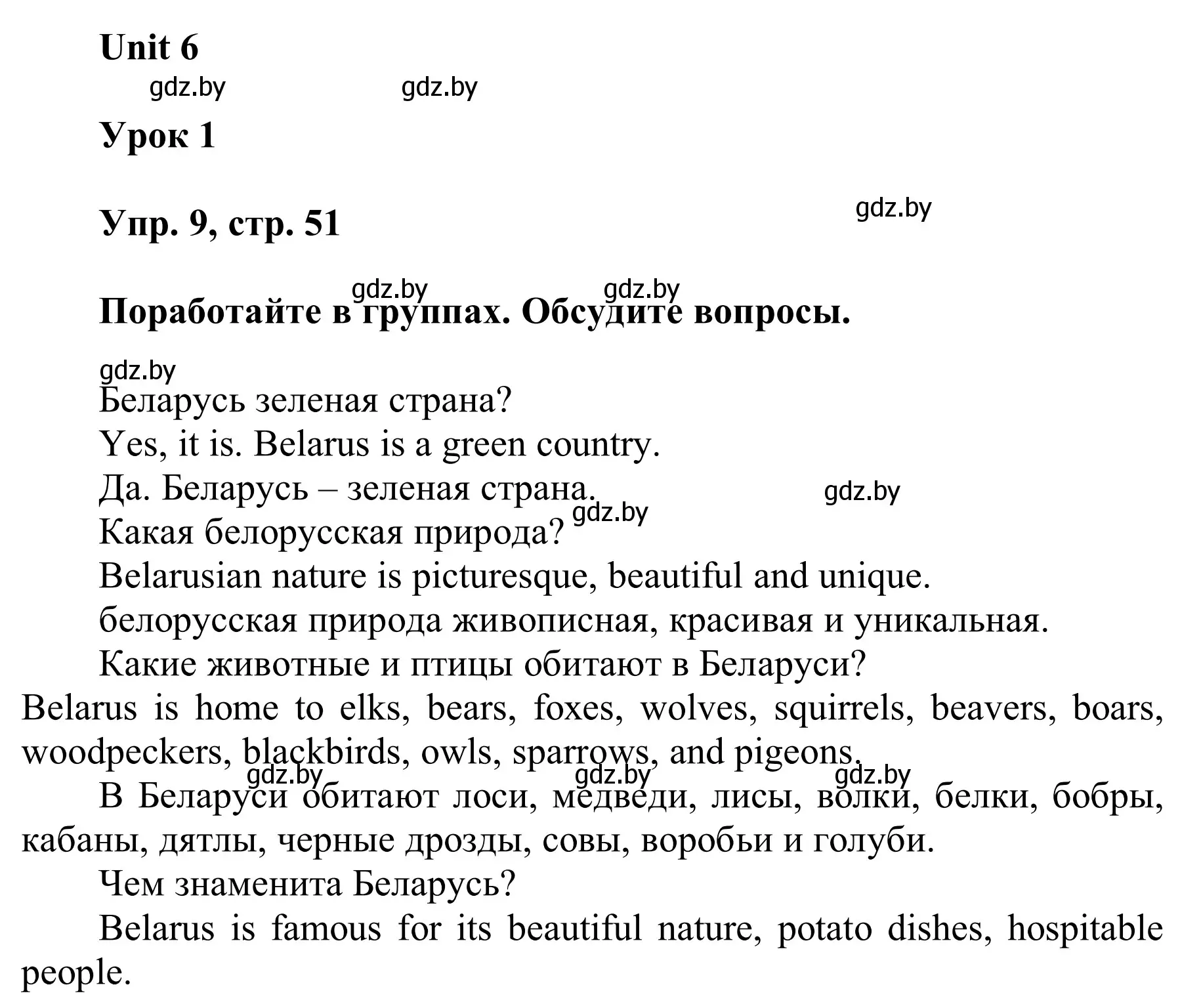 Решение номер 9 (страница 51) гдз по английскому языку 6 класс Демченко, Севрюкова, учебник 2 часть