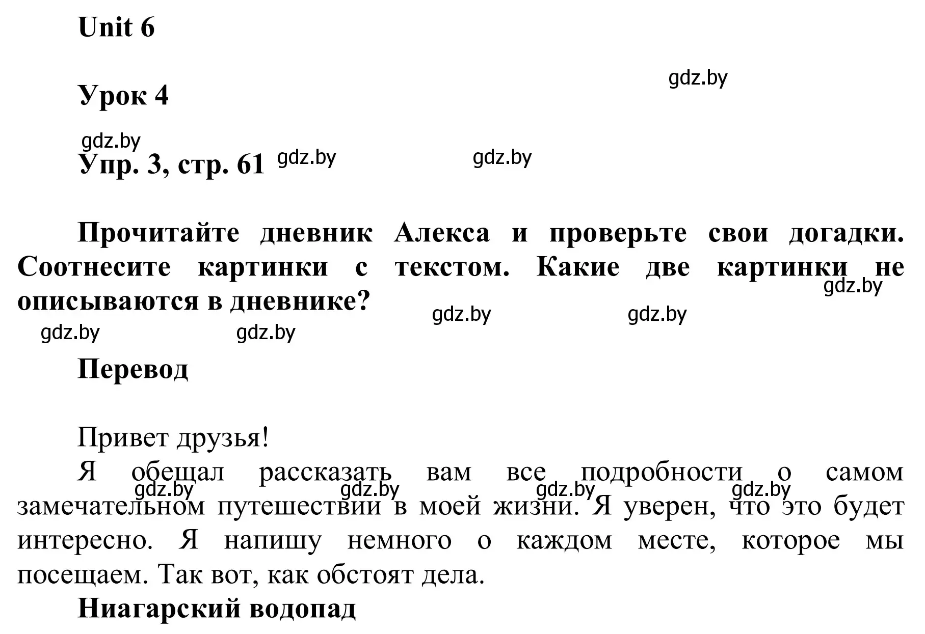 Решение номер 3 (страница 61) гдз по английскому языку 6 класс Демченко, Севрюкова, учебник 2 часть