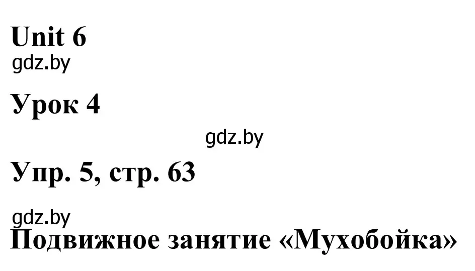 Решение номер 5 (страница 63) гдз по английскому языку 6 класс Демченко, Севрюкова, учебник 2 часть