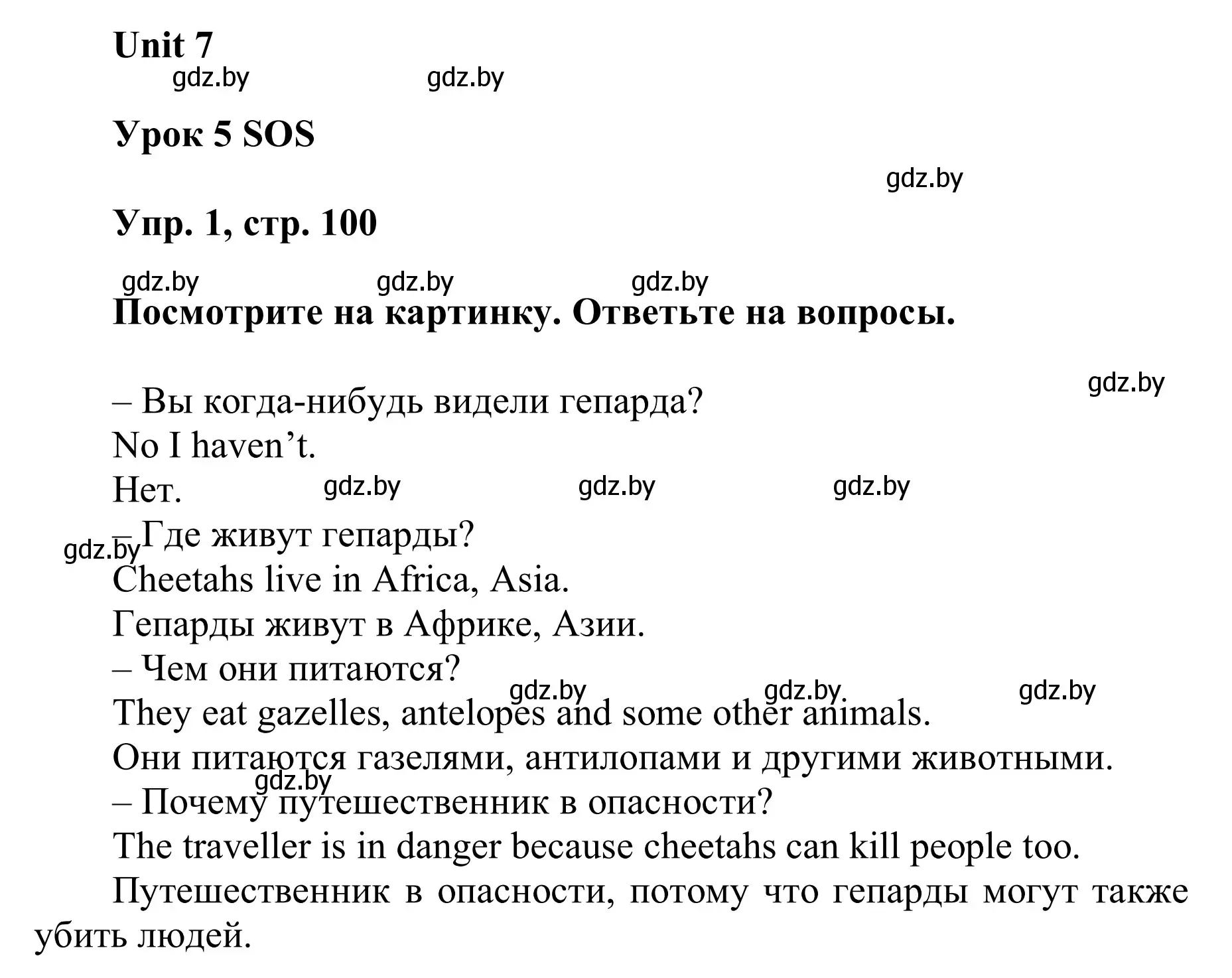 Решение номер 1 (страница 100) гдз по английскому языку 6 класс Демченко, Севрюкова, учебник 2 часть