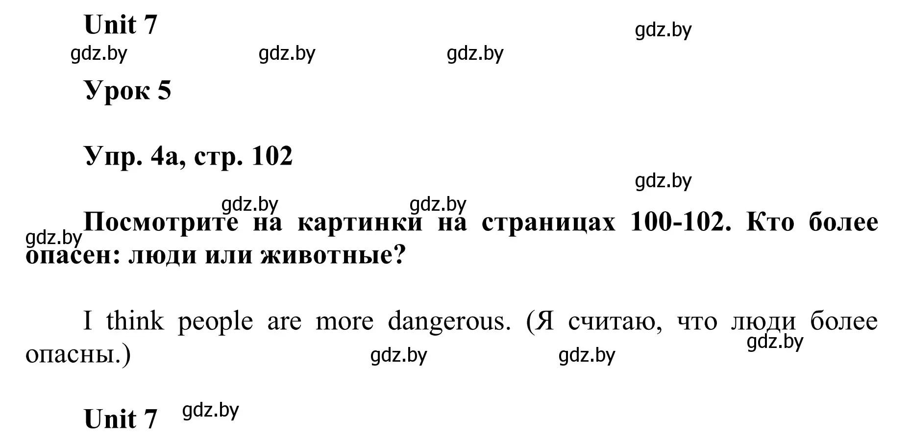 Решение номер 4 (страница 102) гдз по английскому языку 6 класс Демченко, Севрюкова, учебник 2 часть