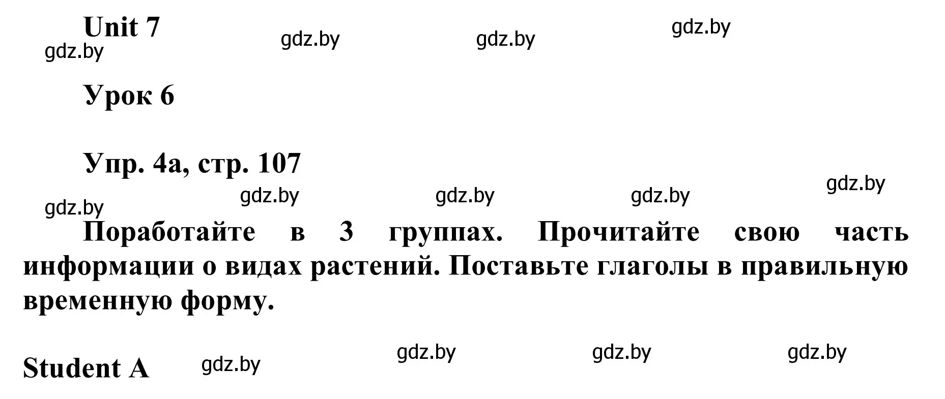 Решение номер 4 (страница 107) гдз по английскому языку 6 класс Демченко, Севрюкова, учебник 2 часть