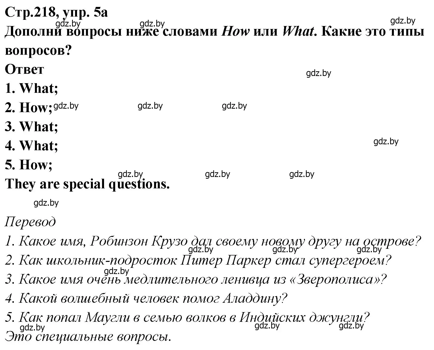 Решение номер 5 (страница 218) гдз по английскому языку 6 класс Юхнель, Наумова, учебник