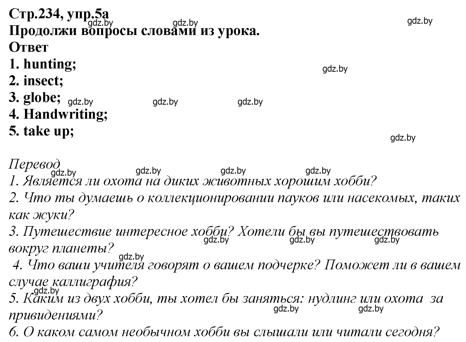 Решение номер 5 (страница 234) гдз по английскому языку 6 класс Юхнель, Наумова, учебник