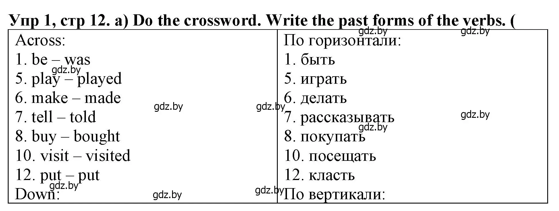 Решение номер 1 (страница 12) гдз по английскому языку 6 класс Севрюкова, Юхнель, тетрадь по грамматике