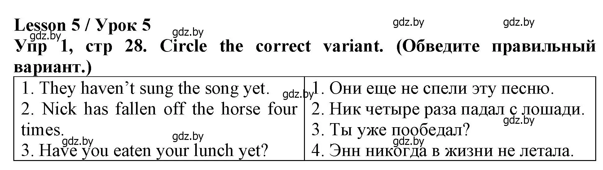 Решение номер 1 (страница 28) гдз по английскому языку 6 класс Севрюкова, Юхнель, тетрадь по грамматике