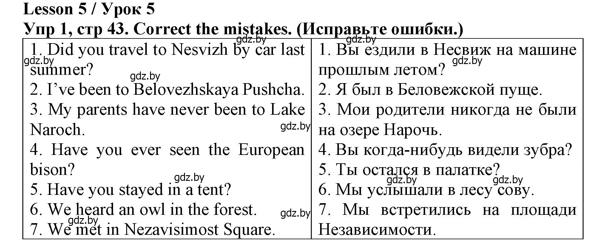 Решение номер 1 (страница 43) гдз по английскому языку 6 класс Севрюкова, Юхнель, тетрадь по грамматике