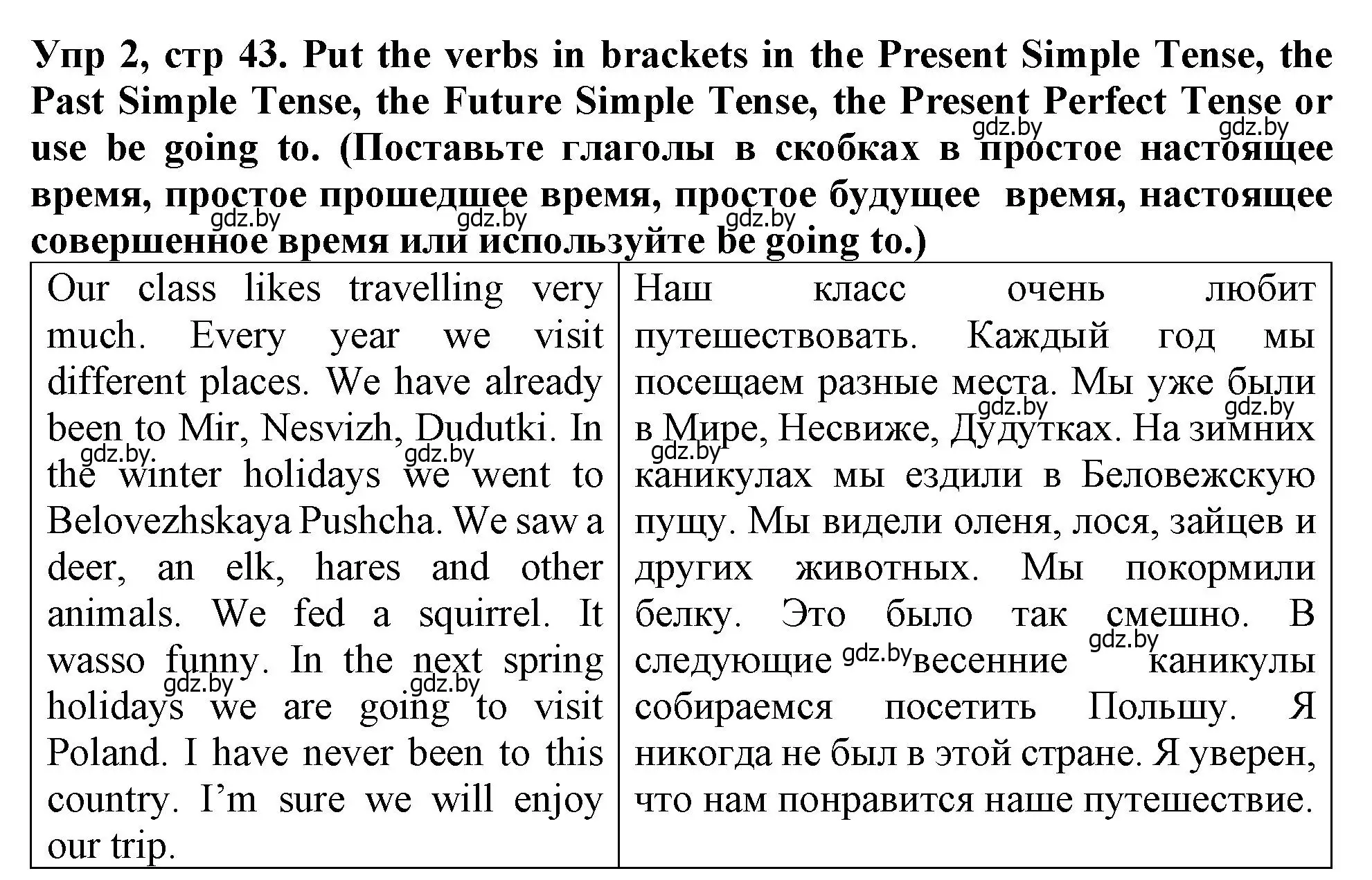 Решение номер 2 (страница 43) гдз по английскому языку 6 класс Севрюкова, Юхнель, тетрадь по грамматике