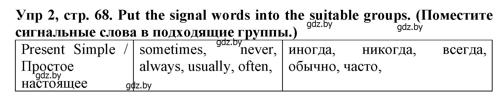 Решение номер 2 (страница 68) гдз по английскому языку 6 класс Севрюкова, Юхнель, тетрадь по грамматике