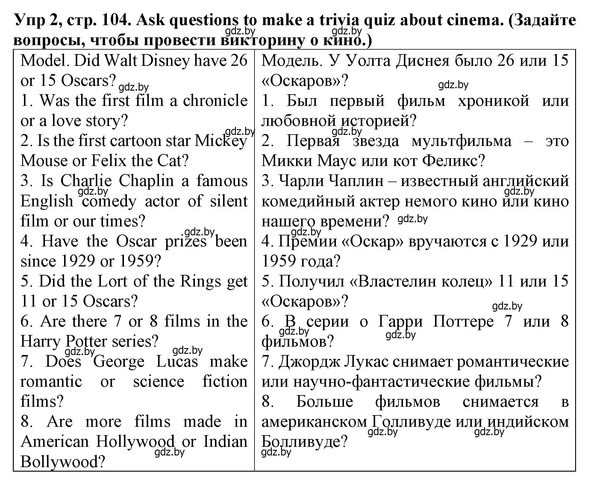 Решение номер 2 (страница 104) гдз по английскому языку 6 класс Севрюкова, Юхнель, тетрадь по грамматике