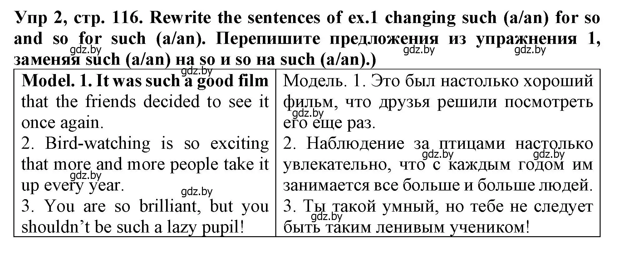 Решение номер 2 (страница 116) гдз по английскому языку 6 класс Севрюкова, Юхнель, тетрадь по грамматике