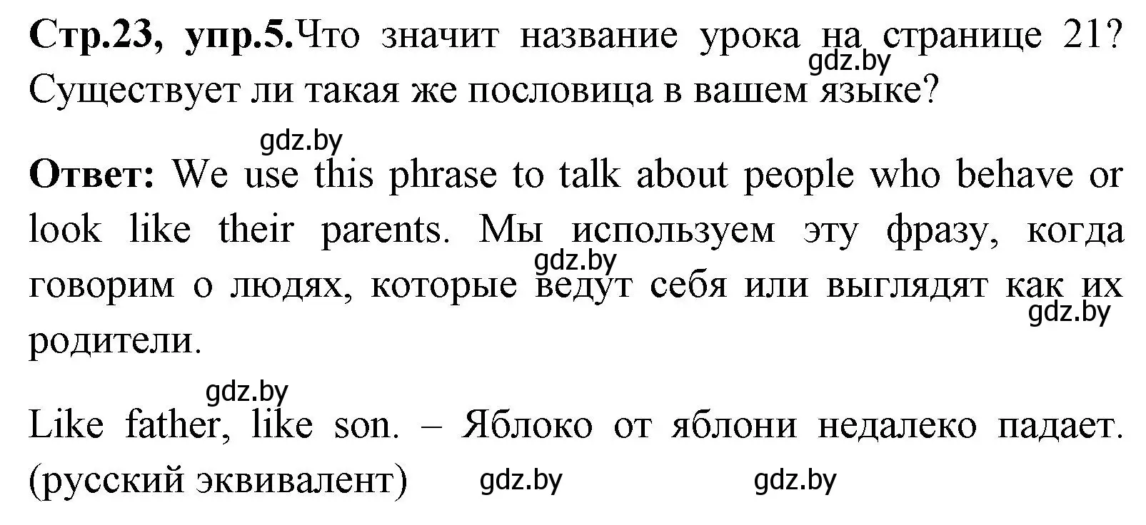 Решение номер 5 (страница 23) гдз по английскому языку 7 класс Юхнель, Демченко, учебное пособие